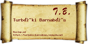Turbéki Barnabás névjegykártya