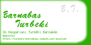 barnabas turbeki business card