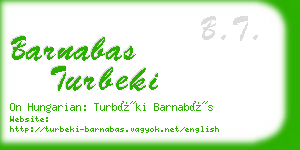 barnabas turbeki business card